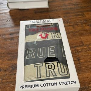 True Religion LARGE Fly Front Boxer Briefs 4MU174TR
